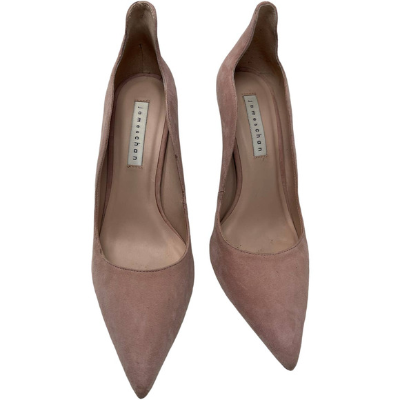James Chan Blush Pink Suede Pointed Toe Stiletto Pump 10 - Picture 3 of 11